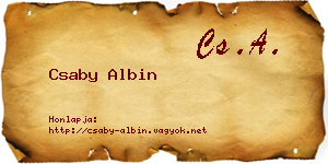 Csaby Albin névjegykártya